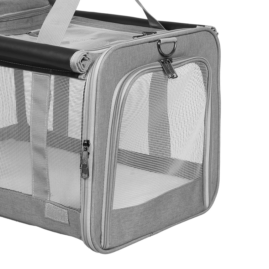Pawz 3 in 1 Pet Soft Crate Dog Cat Carrier L Size Grey