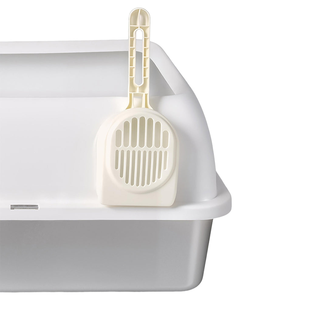 Pawz Stainless Steel Cat Litter Box Big Cats Kitten High Sided Easy Clean White