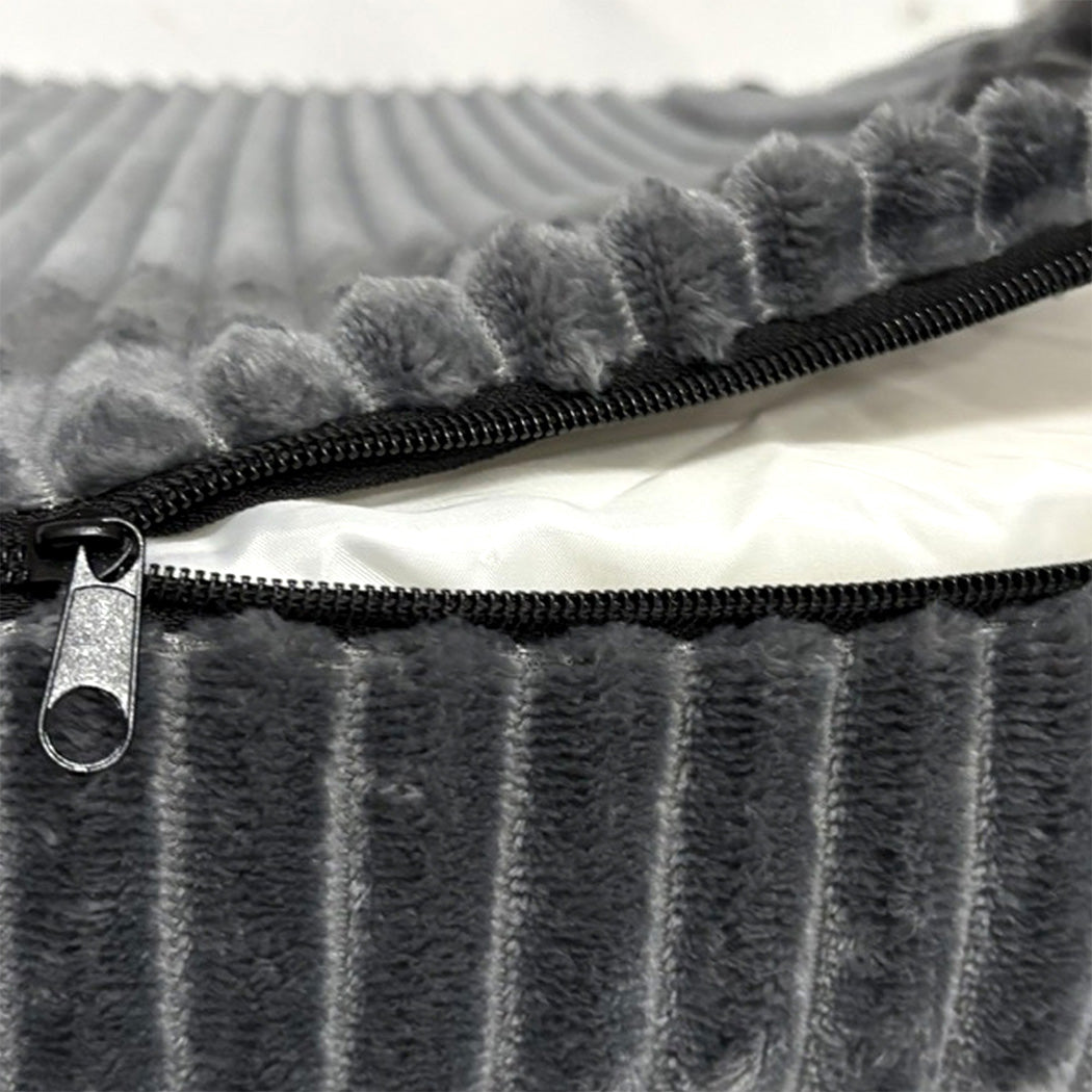 Pawz L Size Orthopedic Dog Bed with Corduroy Removable Cover Waterproof Washable Grey